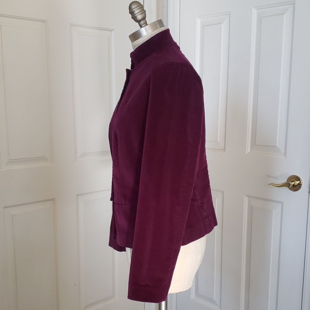 Talbots Plum Purple Velvet Tailored Blazer Jacket Size 8P Petite - Picture 4 of 12